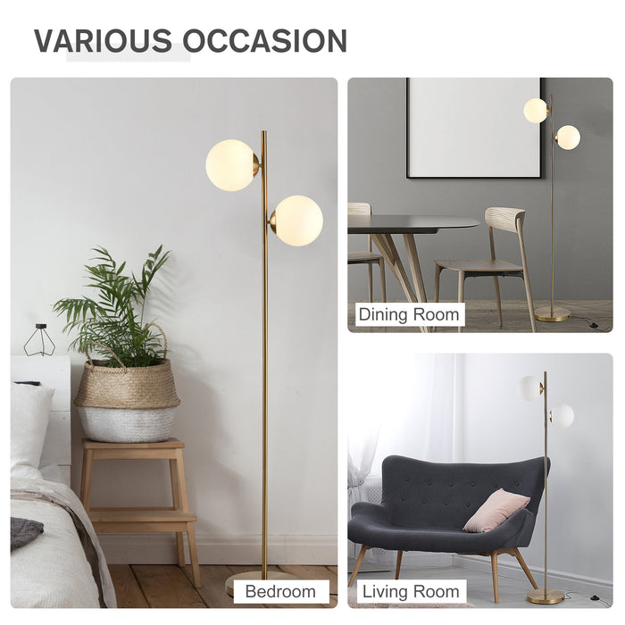 Floor Lamp Glass Light Shade Modern Classic Portable Decorative Lighting White