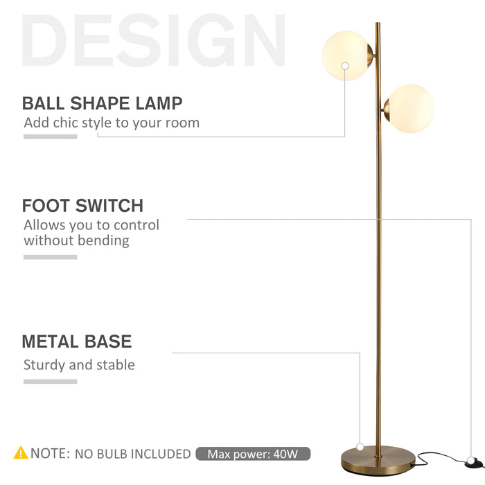 Floor Lamp Glass Light Shade Modern Classic Portable Decorative Lighting White