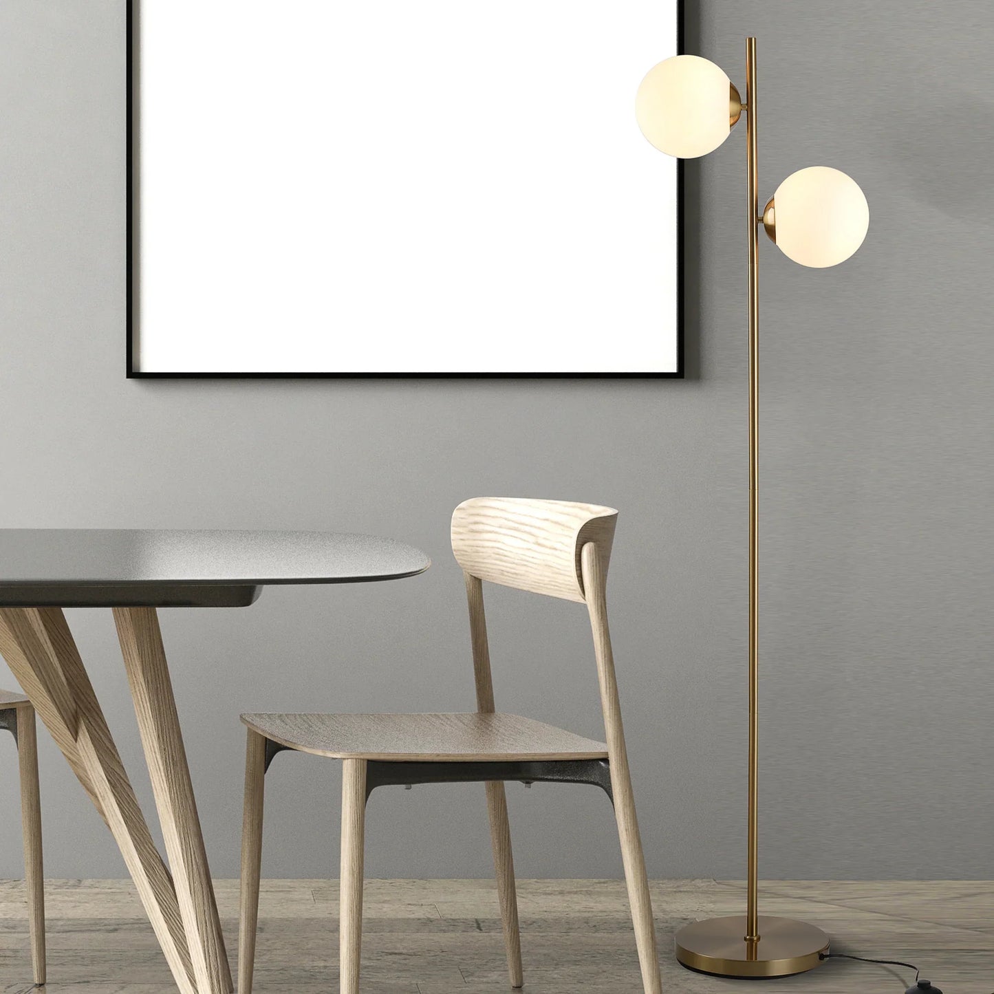 Floor Lamp Glass Light Shade Modern Classic Portable Decorative Lighting White - okeli lights