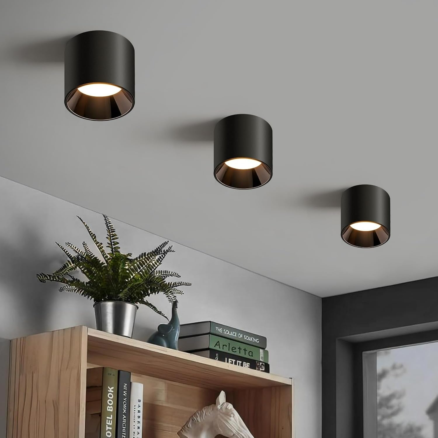 OKELI Flush Mount Matte Cylinder Down Ceiling Spotlight Modern 3CCT Dimmable LED