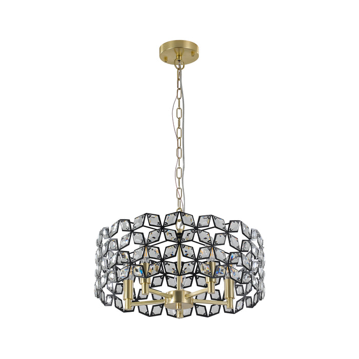 Contemporary Crystal and BlackGold Pendant Chandelier Geometric Modern Light Fixture