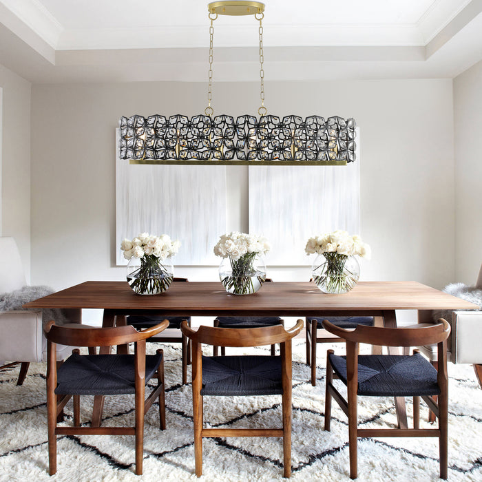 Contemporary Crystal and BlackGold Pendant Chandelier Geometric Modern Light Fixture