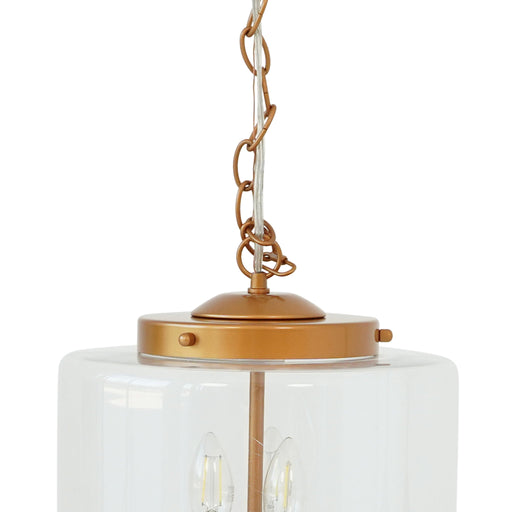 Globe Pendant Lamp Coarse Gold and Clear Glass - okeli lights