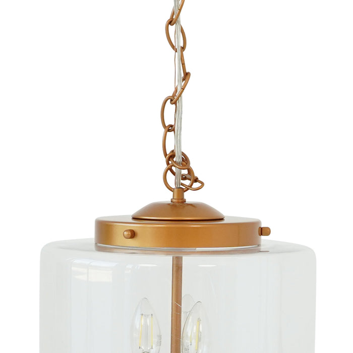 Globe Pendant Lamp Coarse Gold and Clear Glass - okeli lights