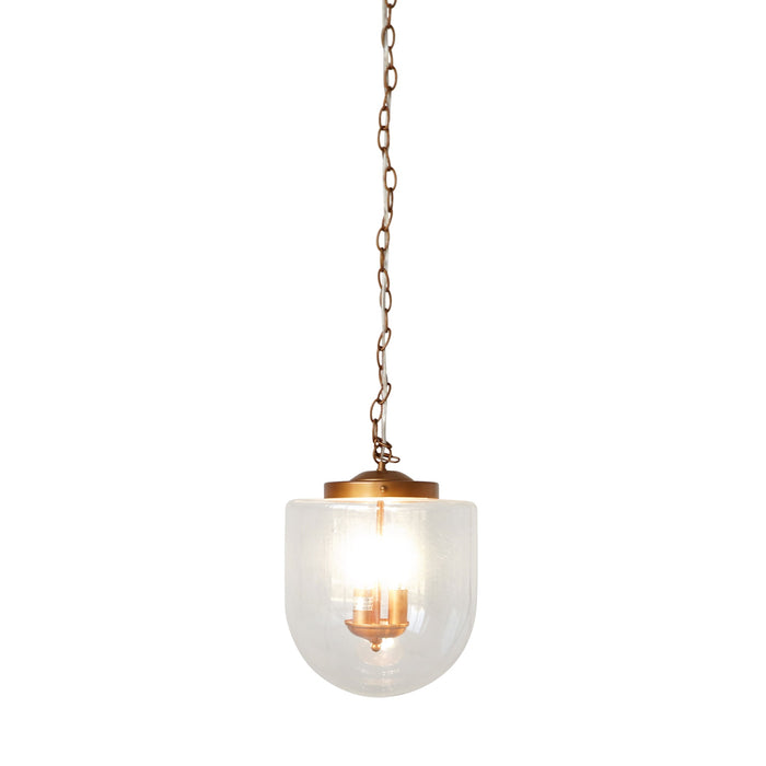 Globe Pendant Lamp Coarse Gold and Clear Glass - okeli lights