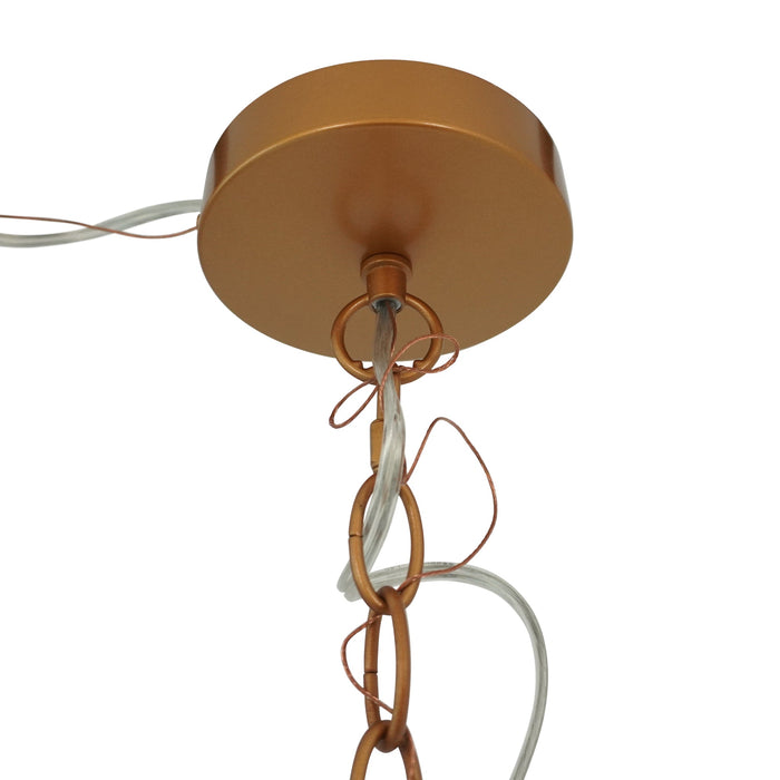 Globe Pendant Lamp Coarse Gold and Clear Glass - okeli lights