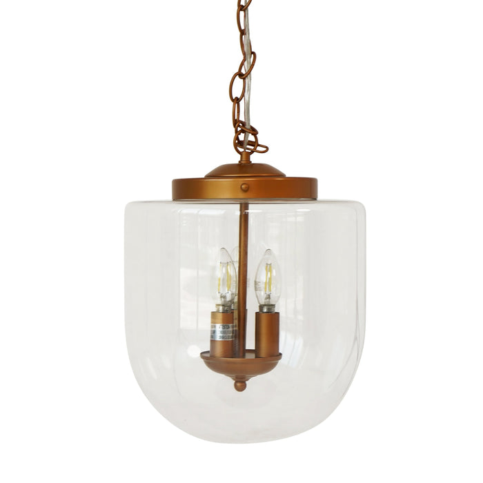 Globe Pendant Lamp Coarse Gold and Clear Glass - okeli lights