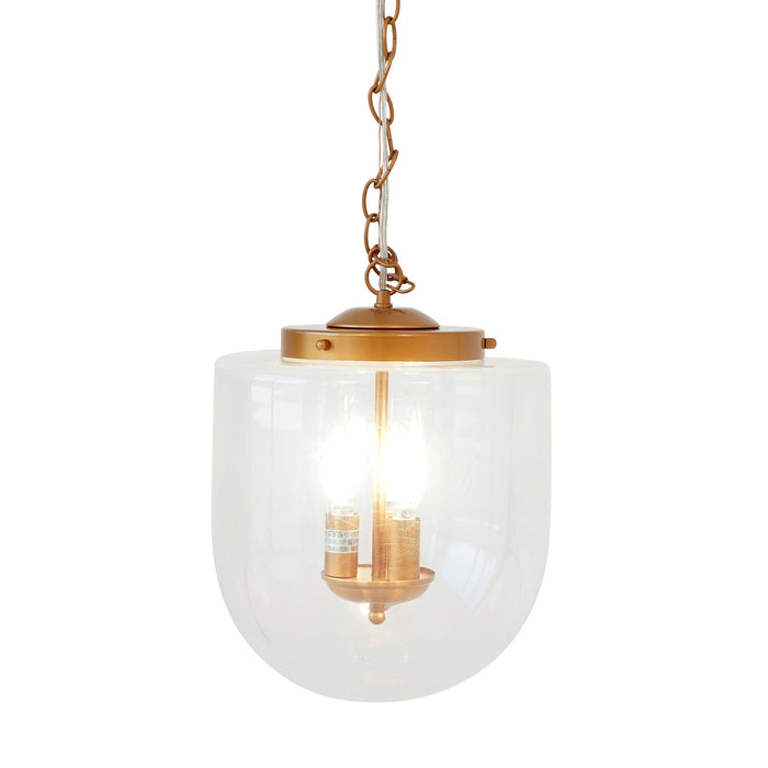 Globe Pendant Lamp Coarse Gold and Clear Glass - okeli lights