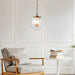 Globe Pendant Lamp Coarse Gold and Clear Glass - okeli lights