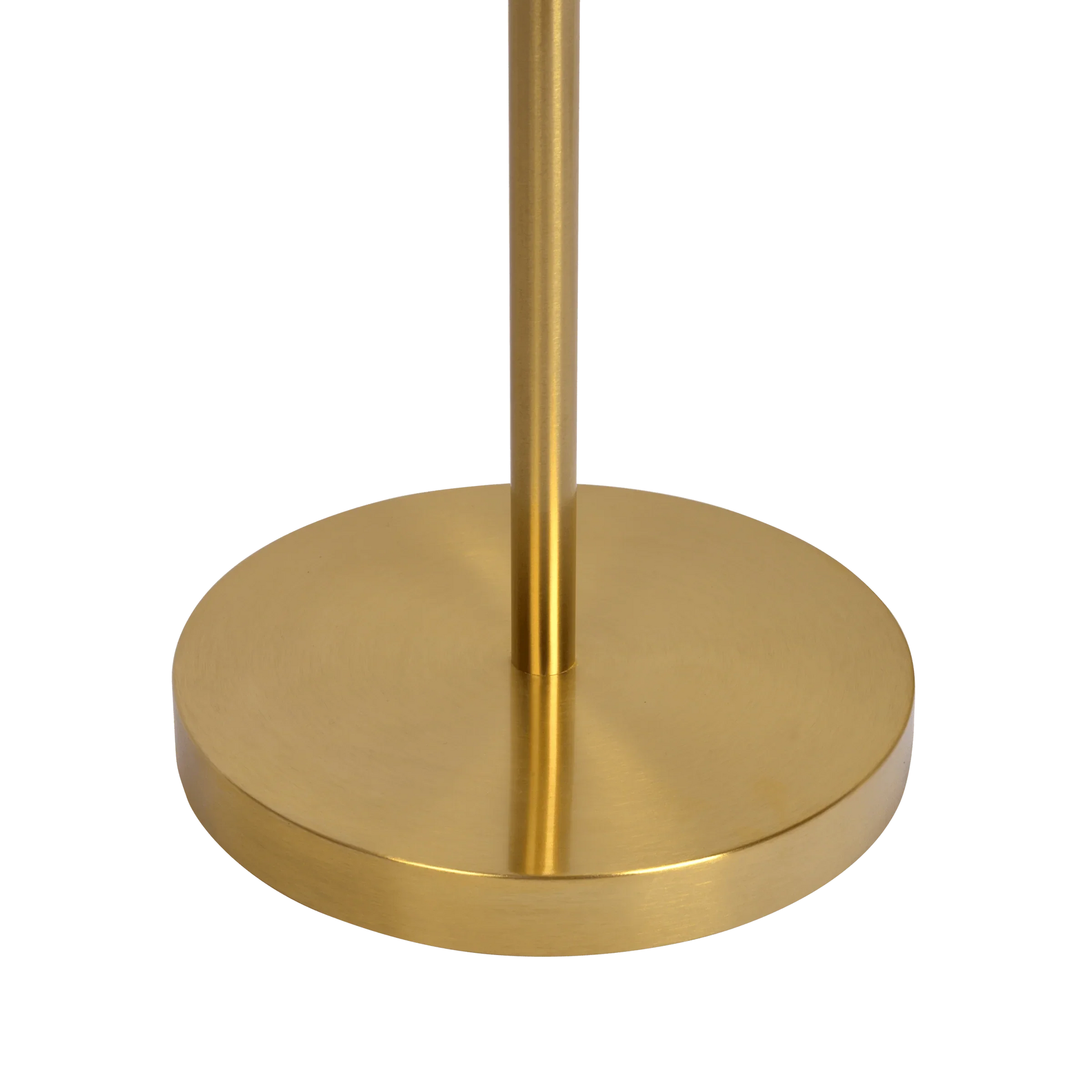 Gold Brush Floor Lamp Opal Glass Shades and Round Metal Base - okeli lights