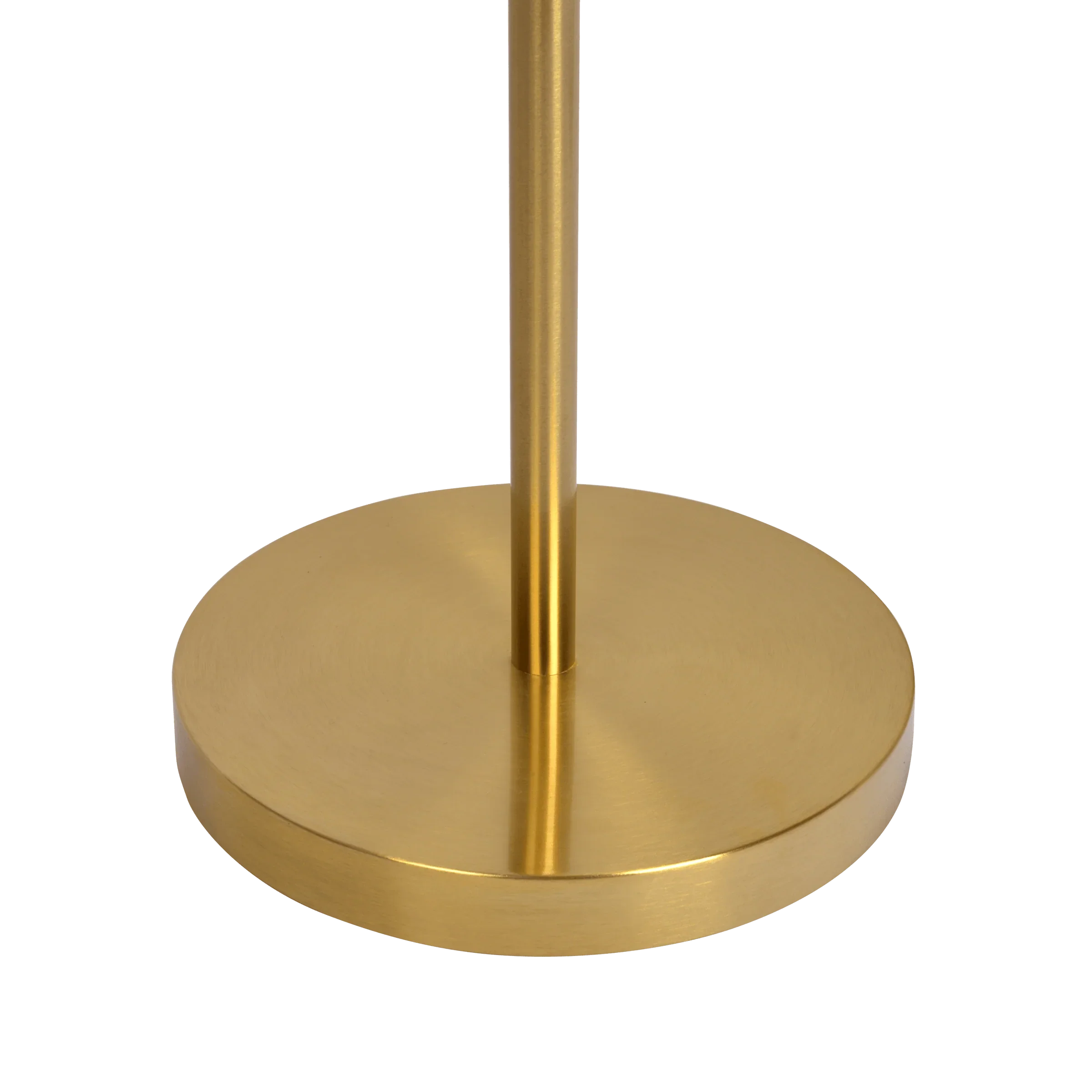 Gold Brush Floor Lamp Opal Glass Shades and Round Metal Base - okeli lights