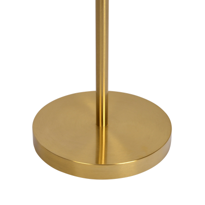 Gold Brush Floor Lamp Opal Glass Shades and Round Metal Base - okeli lights