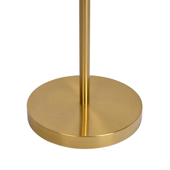 Gold Brush Floor Lamp Opal Glass Shades and Round Metal Base