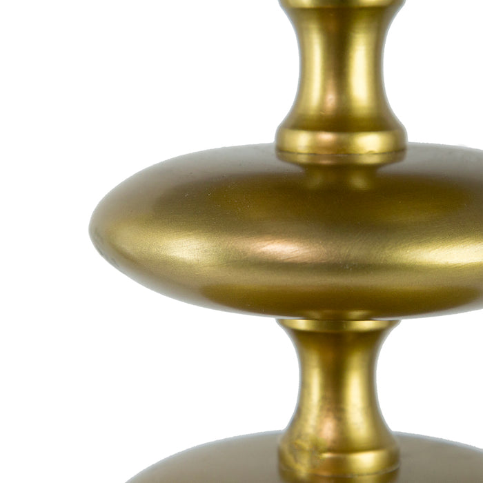Gold and Black Table Lamp with Contemporary Classic Disc Design - okeli lights