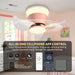 OKELI Modern Small Ceiling Fan with Light APP Control Ceiling Fan Pink - okeli lights