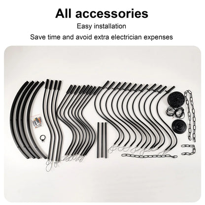 Industrial Iron Candle Chandelier 24-Light Black Modern Farmhouse Pendant Light Fixture for Dining Room - okeli lights