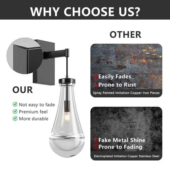 Interior Wall Lights Modern Bathroom Lights Sconces Wall Lighting with Clear Glass