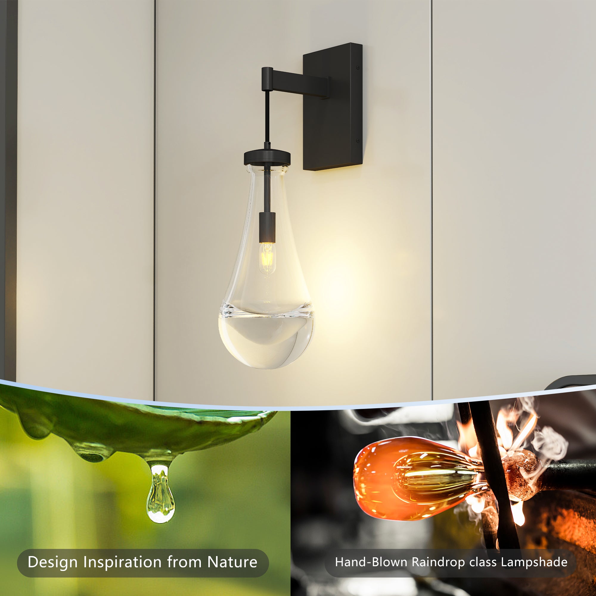 Interior Wall Lights Modern Bathroom Lights Sconces Wall Lighting with Clear Glass
