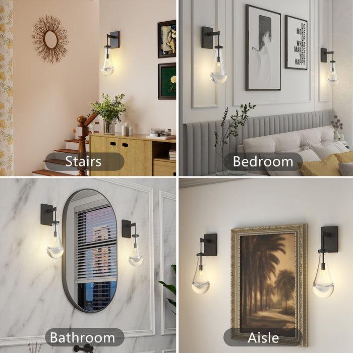 Interior Wall Lights Modern Bathroom Lights Sconces Wall Lighting with Clear Glass