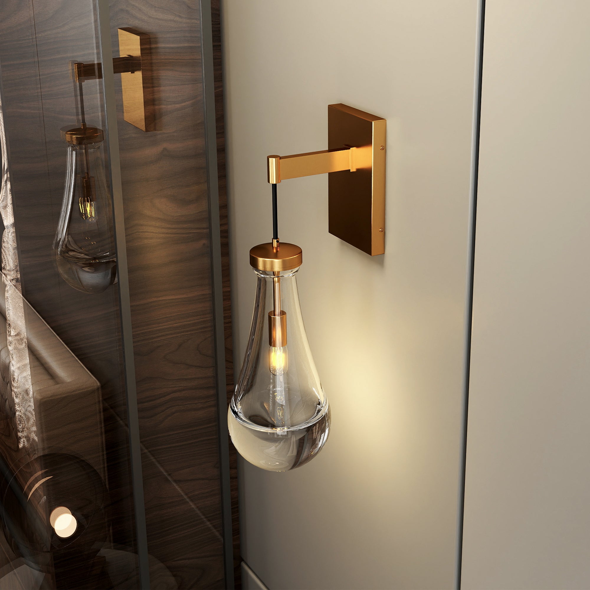 Interior Wall Lights Modern Bathroom Lights Sconces Wall Lighting with Clear Glass