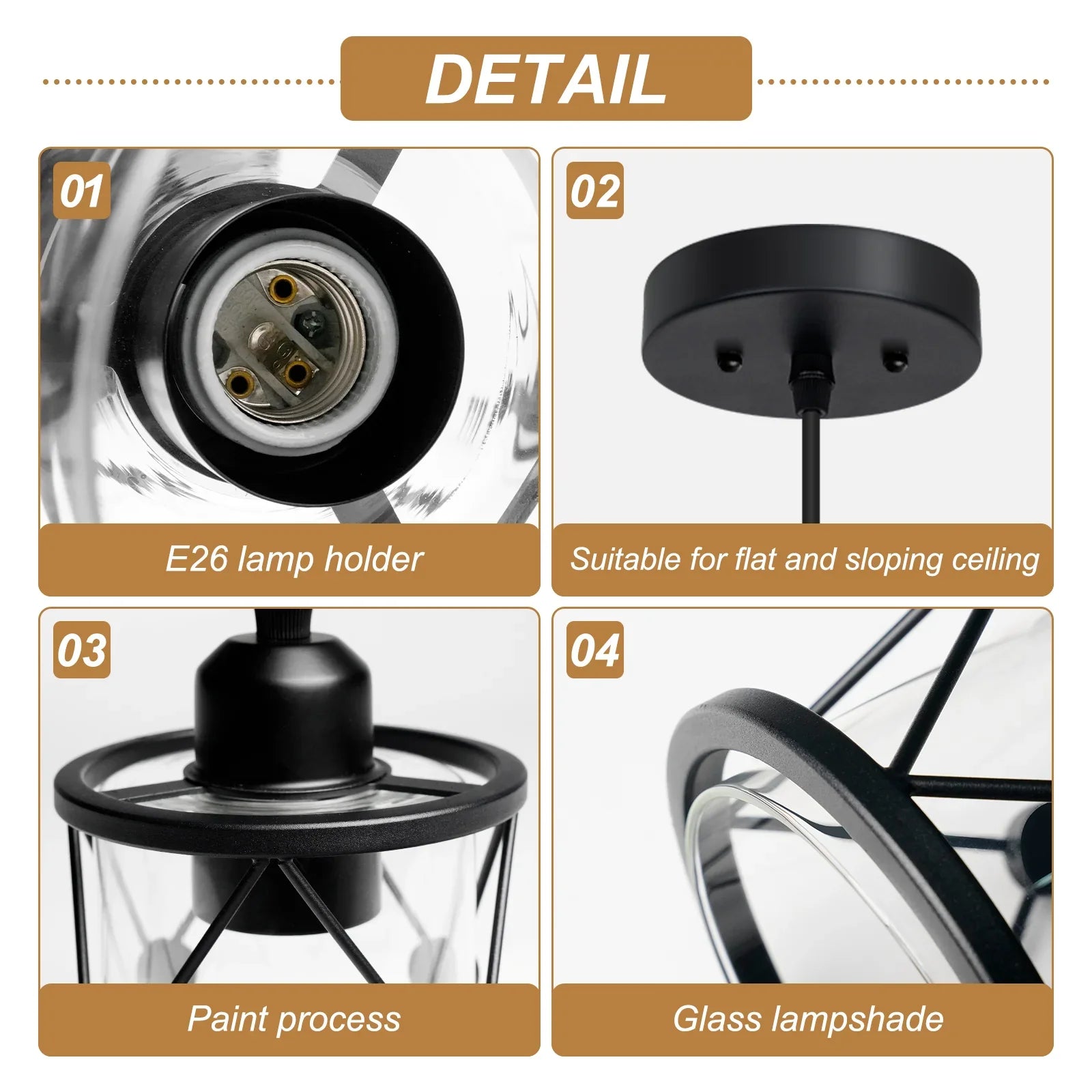 Island Light for Kitchen Dining Room Fixture with Clear Glass Shade Farmhouse Pendant Light - okeli lights