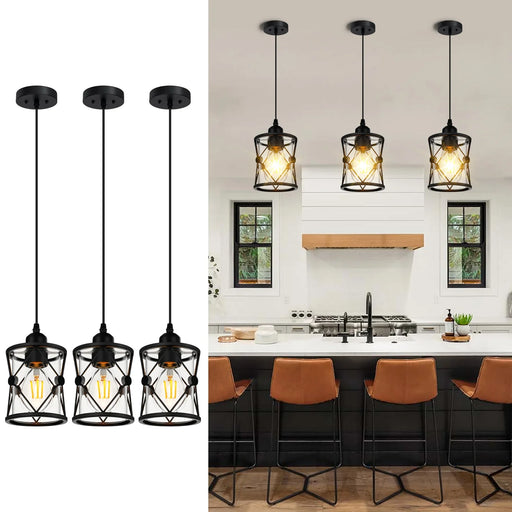 Island Light for Kitchen Dining Room Fixture with Clear Glass Shade Farmhouse Pendant Light - okeli lights