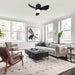 Black Small Ceiling Fan with Lights and Remote Modern Flush Mount LED - okeli lights