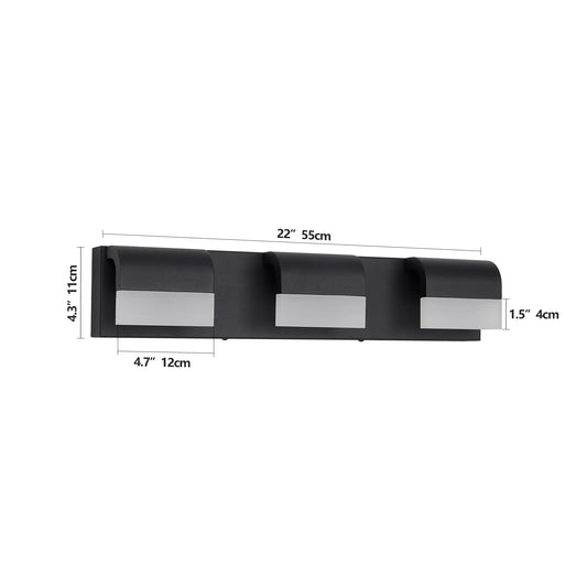 LED Contemporary Vanity Lights Fixture Bathroom Wall Light Over Mirror Matt Black 3-4-5-6Lights Dimmable - okeli lights