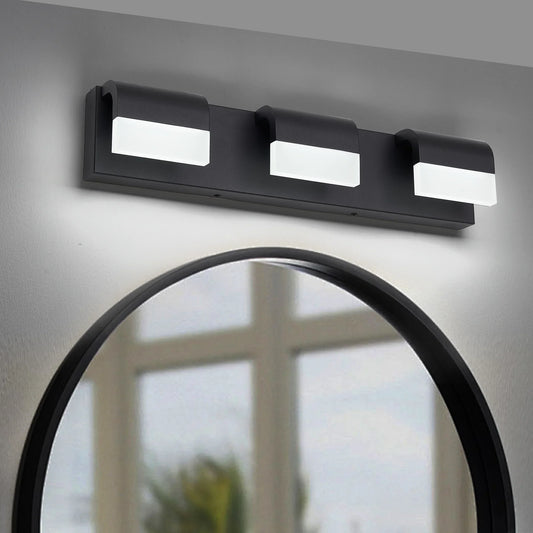 LED Contemporary Vanity Lights Fixture Bathroom Wall Light Over Mirror Matt Black 3-4-5-6Lights Dimmable - okeli lights