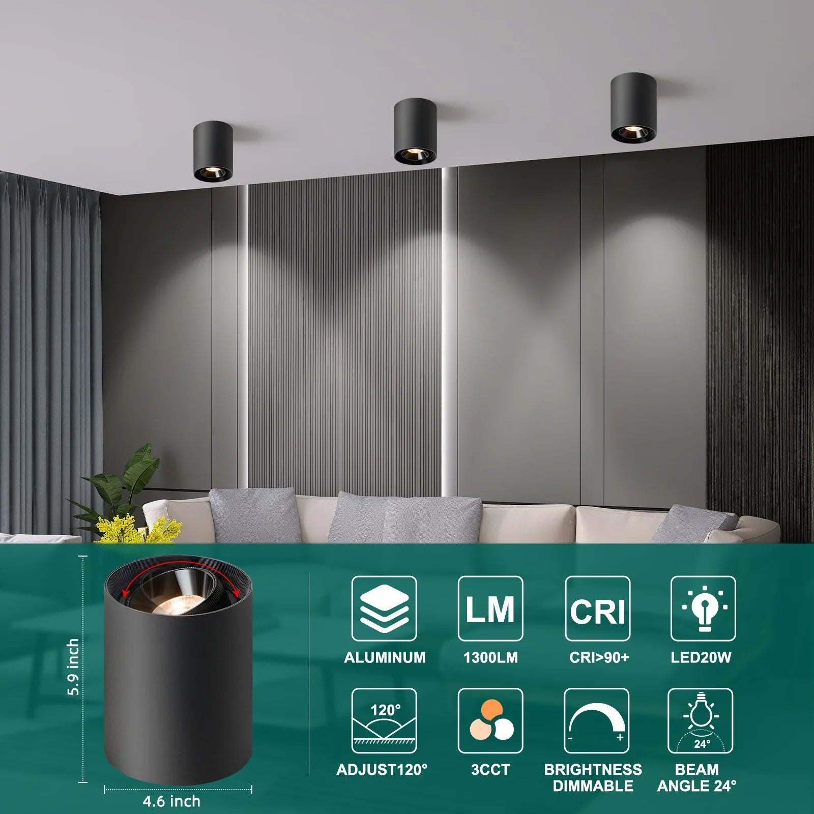 Modern LED Dimmable Ceiling Light Fixtures 20W 1300LM 2700K-6000K Flush Mount Close Lighting - okeli lights