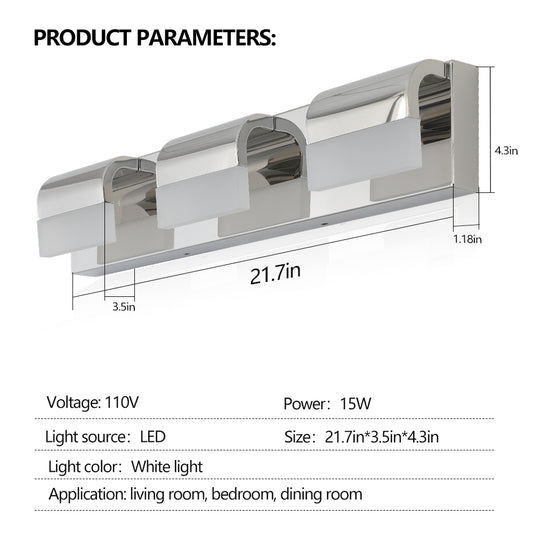 Bathroom Vanity Lighting 3-4-5-6-Light LED Over Mirror Bath Wall Lighting - okeli lights