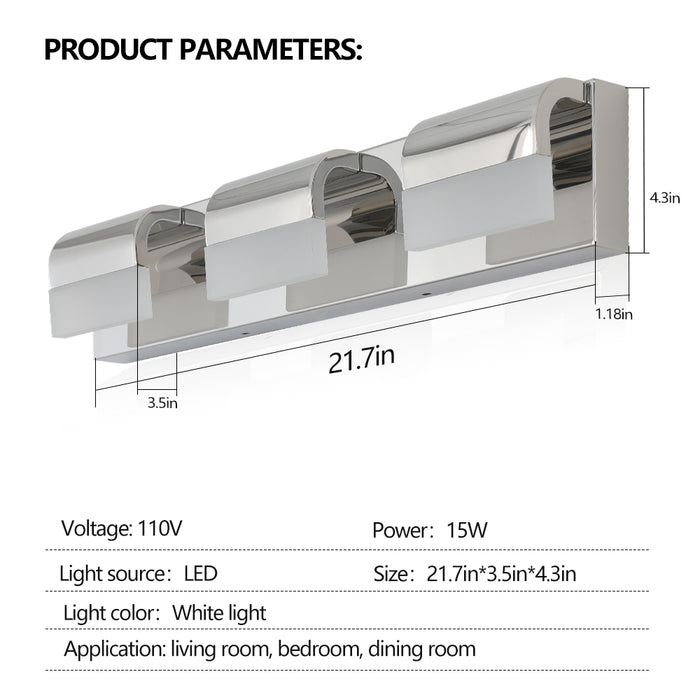 Bathroom Vanity Lighting 3-4-Light LED Over Mirror Bath Wall Lighting