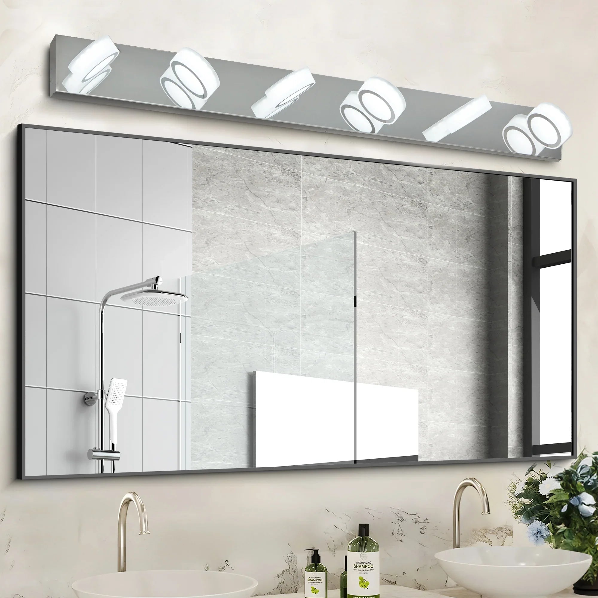 Modern 7-6-5-4-Light LED Vanity Lights Sleek Chrome Bathroom Wall Light Fixture for Mirror and Bathroom Decor - okeli lights