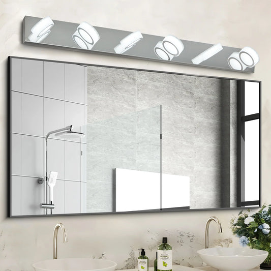 Modern 7-6-5-4-Light LED Vanity Lights Sleek Chrome Bathroom Wall Light Fixture for Mirror and Bathroom Decor - okeli lights