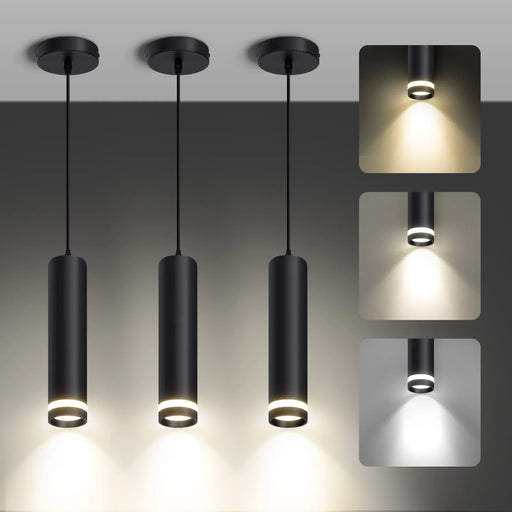 LED Fixtures 3-Color Pendant Light for Kitchen Island Dining Room Lighting 1-3-pack - okeli lights