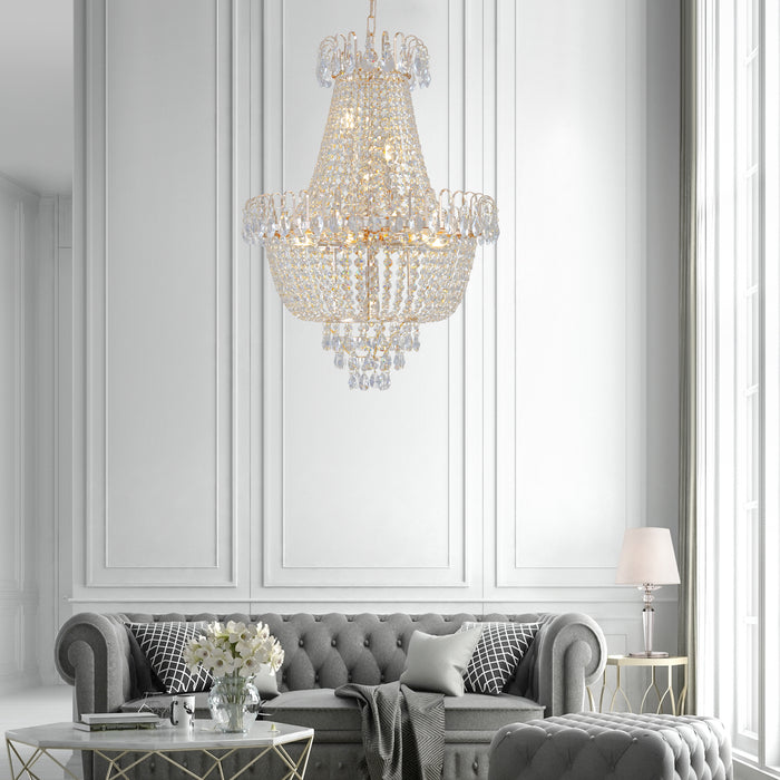 Gold Crystal Chandeliers Large Contemporary Luxury Ceiling Lighting