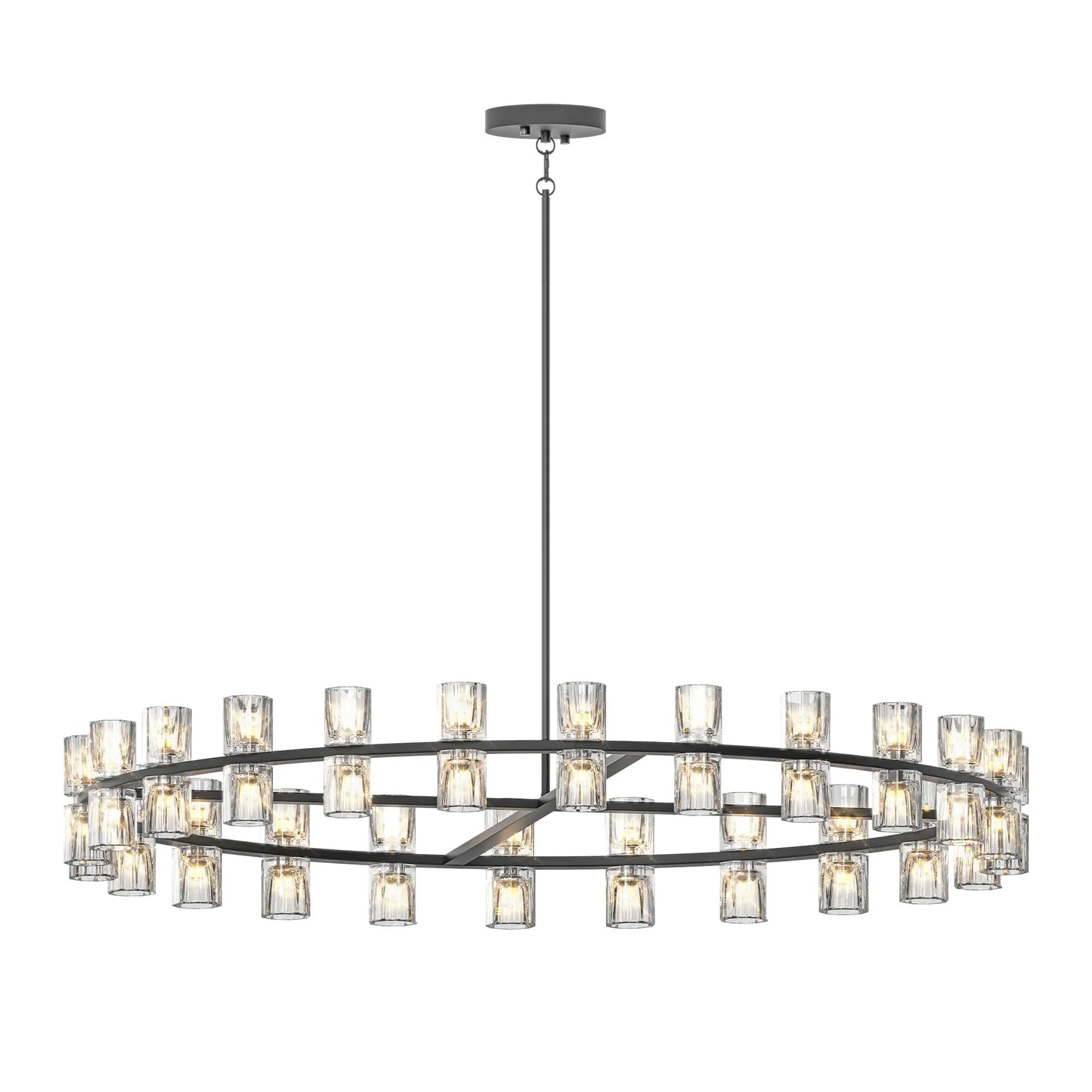 48 Inches Luxury Chandeliers Crystal Living Room Decorative Lights Simple Modern Dining Room(Bulbs Included) - okeli lights