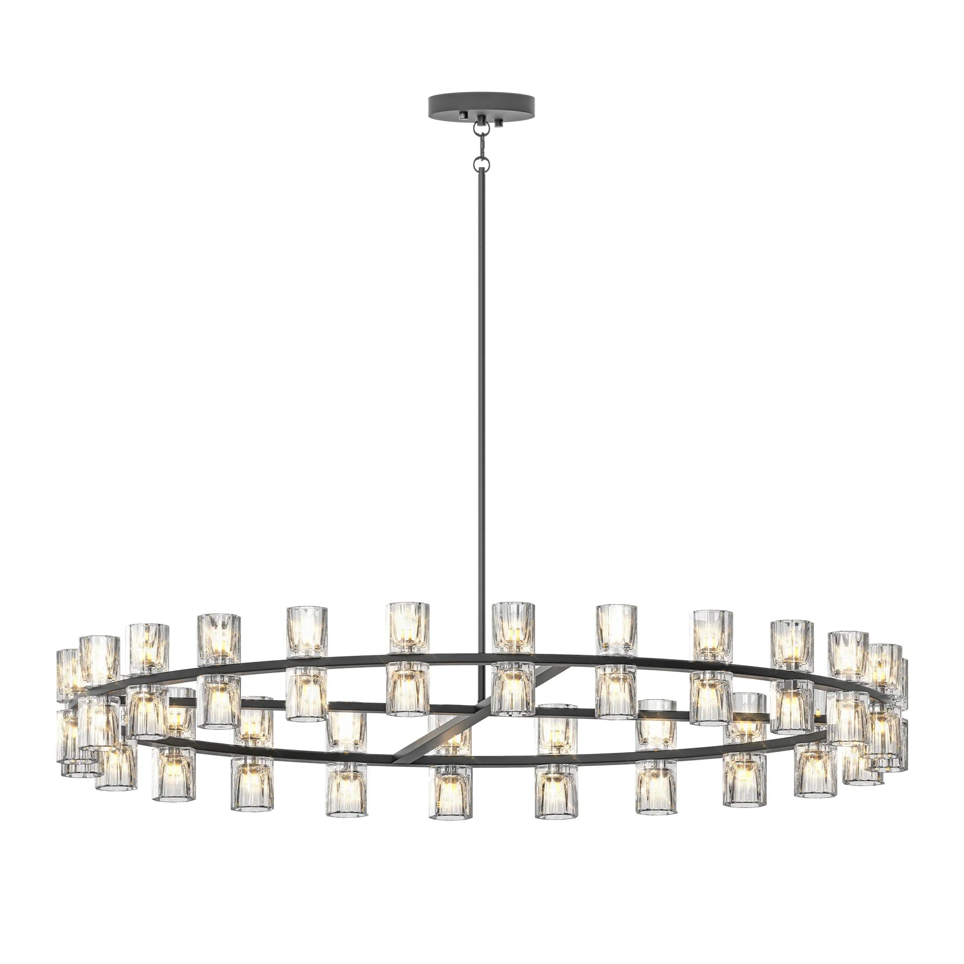48 Inches Luxury Chandeliers Crystal Living Room Decorative Lights Simple Modern Dining Room(Bulbs Included) - okeli lights