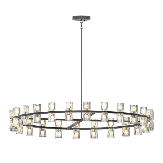 48 Inches Luxury Chandeliers Crystal Living Room Decorative Lights Simple Modern Dining Room(Bulbs Included) - okeli lights