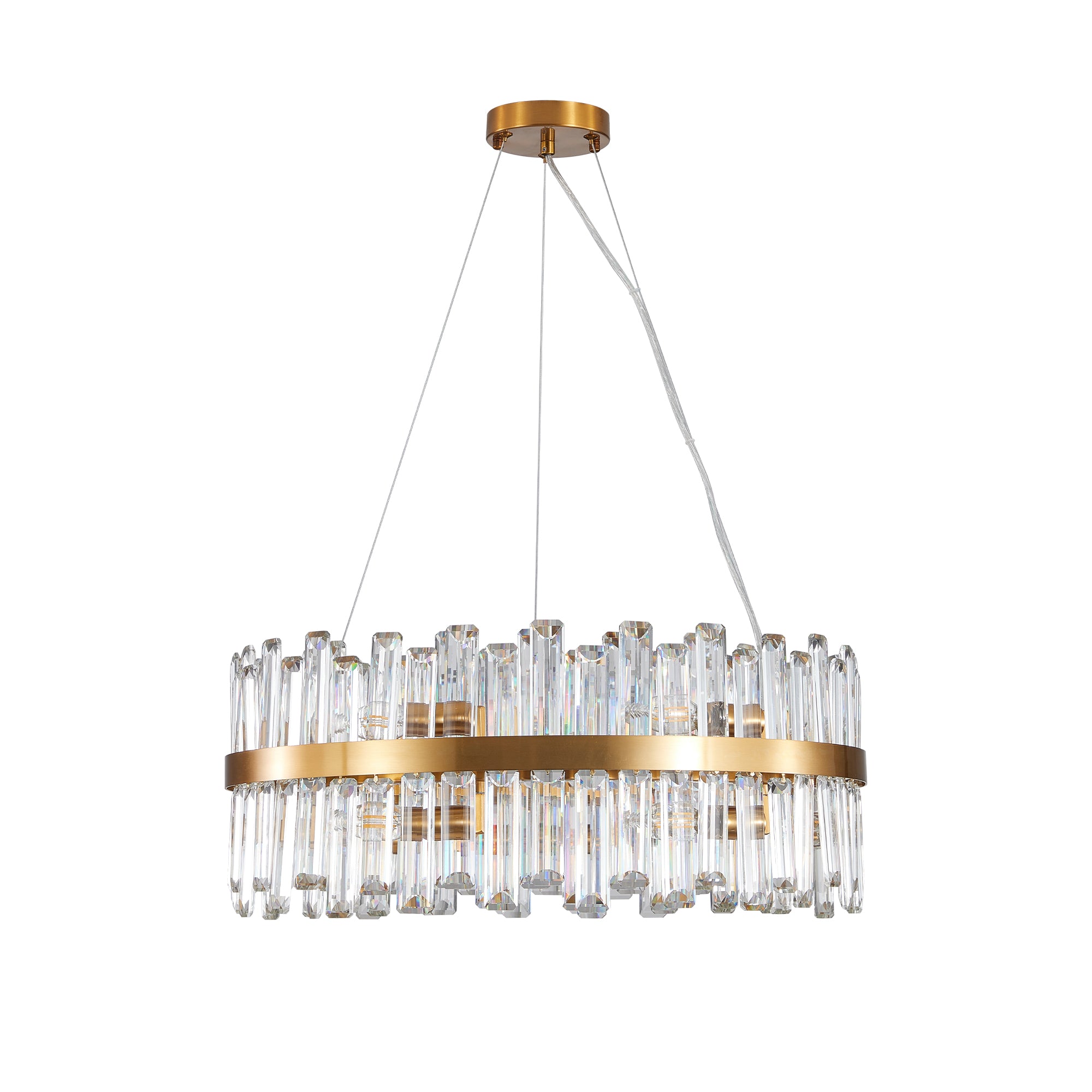 Luxury Chandeliers Crystal Decorative Lights 23.6 Inches Simple Modern Dining Room LED Lighting Home Decor