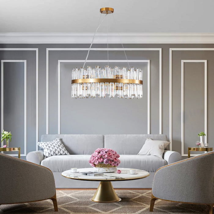 Luxury Chandeliers Crystal Decorative Lights 23.6 Inches Simple Modern Dining Room LED Lighting Home Decor
