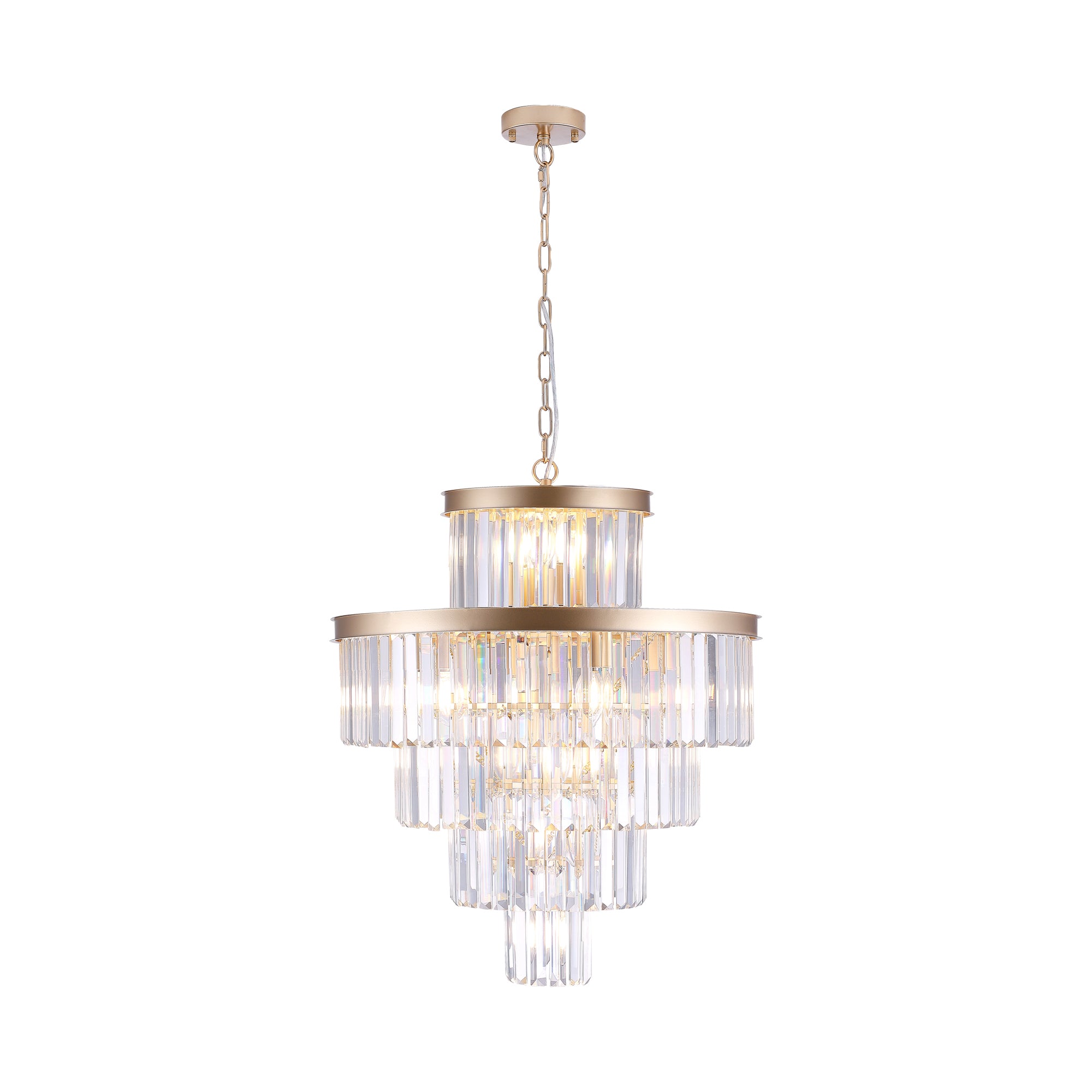 Luxury Crystal Chandelier Modern Lighting Fixture Hanging Pendant Light 23.6 Inch