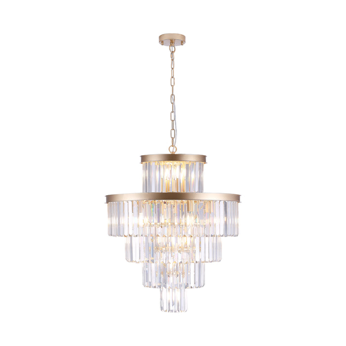 Luxury Crystal Chandelier Modern Lighting Fixture Hanging Pendant Light 23.6 Inch