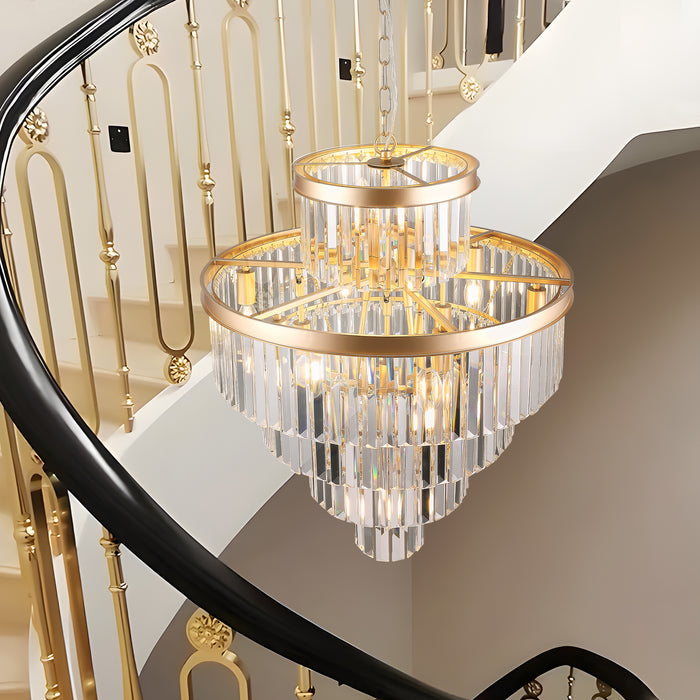 Luxury Crystal Chandelier Modern Lighting Fixture Hanging Pendant Light 23.6 Inch