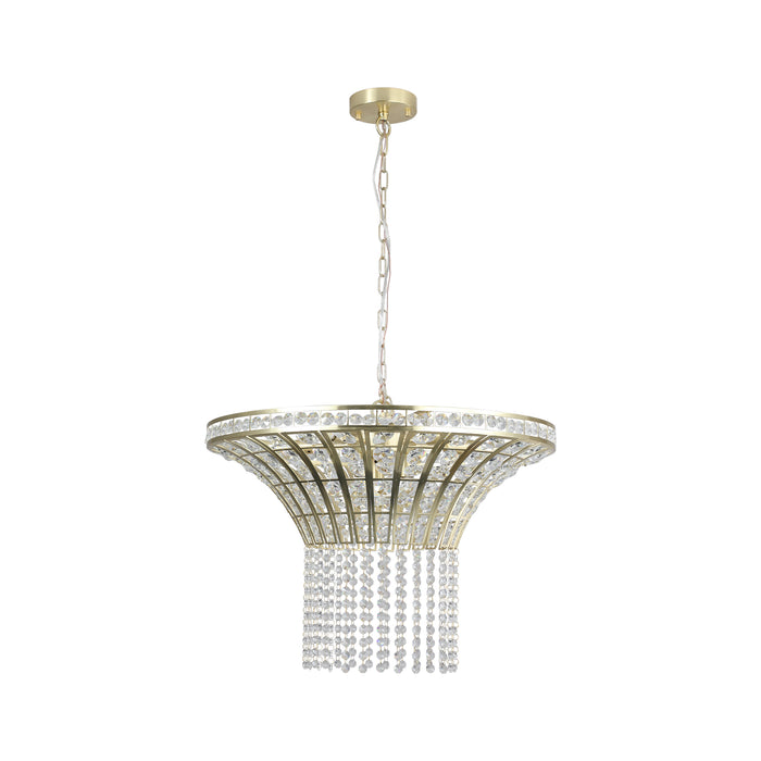 Modern Crystal Chandelier Elegant Gold Finish with Cascading Beads 24-39 inch Luxury Home Decor Light Fixture