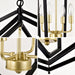 Matte Black Gold Chandelier for Dining Room 4-Light Kitchen Light Fixture Metal Industrial - okeli lights