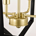 Matte Black Gold Chandelier for Dining Room 4-Light Kitchen Light Fixture Metal Industrial - okeli lights