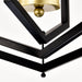 Matte Black Gold Chandelier for Dining Room 4-Light Kitchen Light Fixture Metal Industrial - okeli lights