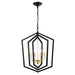 Matte Black Gold Chandelier for Dining Room 4-Light Kitchen Light Fixture Metal Industrial - okeli lights