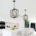 Matte Black Gold Chandelier for Dining Room 4-Light Kitchen Light Fixture Metal Industrial - okeli lights
